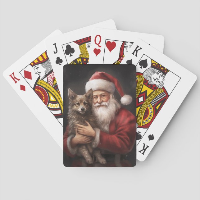 Australisk Kelpie med Tomte Jul Casinokort (Baksidan)