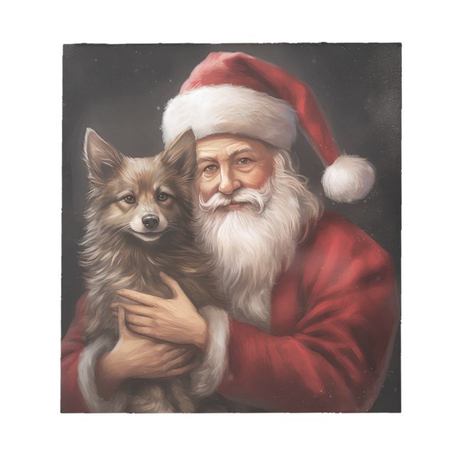 Australisk Kelpie med Tomte julen Anteckningsblock (Framsida)