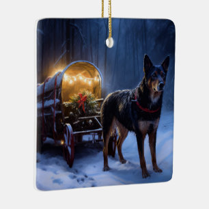 Australisk Kelpie Snösläd Juldekoration