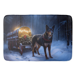 Australisk Kelpie Snösläd Juldekoration Badrumsmatta