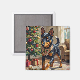 Australisk Kelpie vallar julkonst Magnet