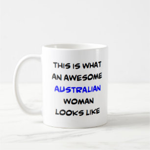Australisk kvinna, fantastisk kaffemugg