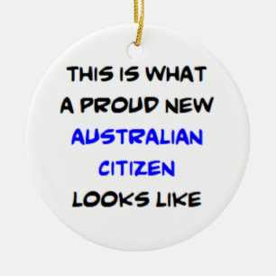 australisk medborgare, stolt ny julgransprydnad keramik
