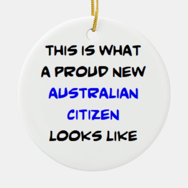 australisk medborgare, stolt ny julgransprydnad keramik (Framsidan)