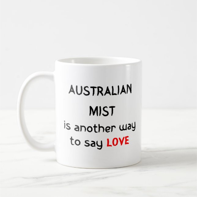australisk mist kärlek kaffe mugg (Vänster)