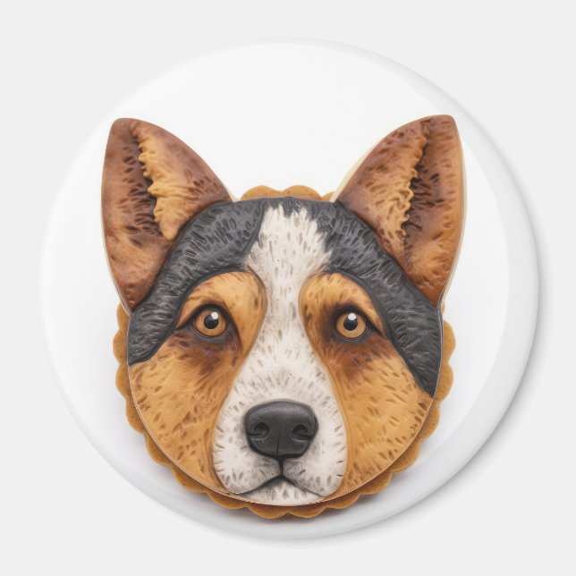 Australisk nötkreaturshund 3D Inspirerad Magnet (Framsidan)