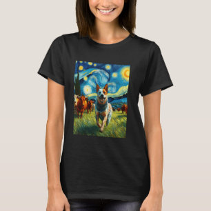 Australisk nötkreaturshund Hund Stjärnklar natt-må T Shirt