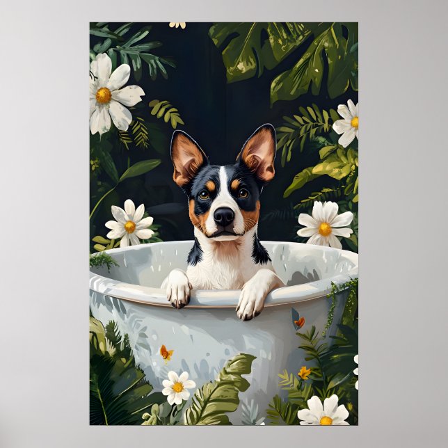 Australisk nötkreaturshund i badkaret Affisch, Rol Poster (Framsidan)