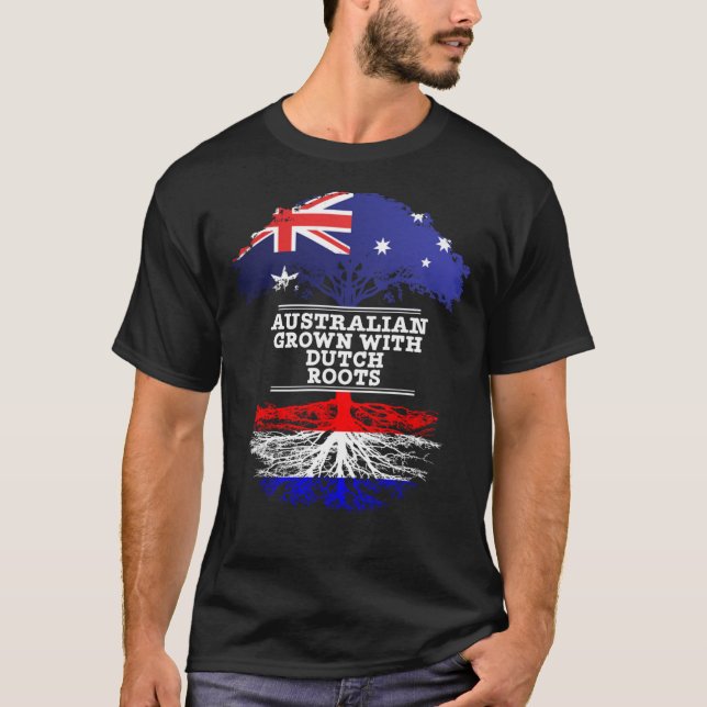Australisk odlad med nederländska rötter - gåva ti t shirt (Framsida)