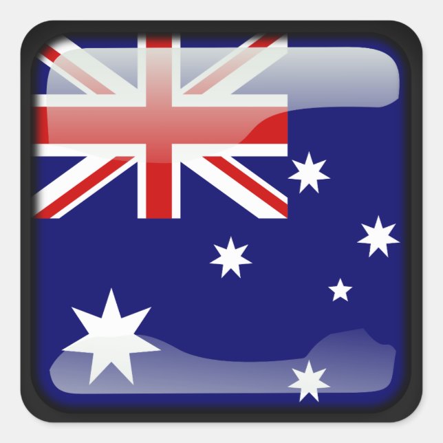 Australisk polerad fyrkantigt klistermärke (Framsida)