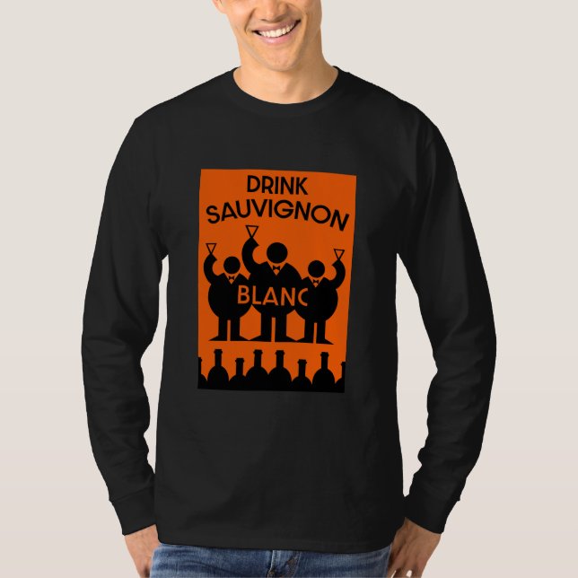 Australisk Sauvignon Blanc Vin Drickare T Shirt (Framsida)