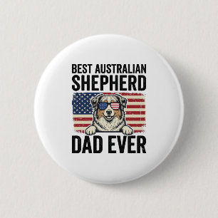 Australisk Schäfer Papa Patriotisk Vintage Knapp