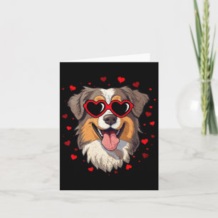 Australisk Schäfer Valentine Hjärtan Söt Hund Älsk Kort