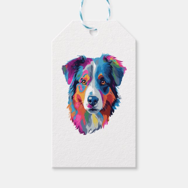 Australisk Schäferhund Färgrik  Presentetikett (Framsidan)
