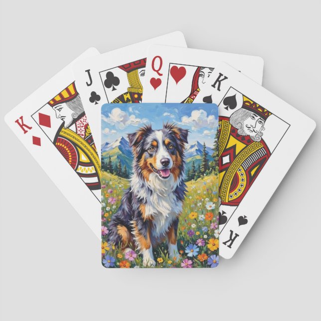 Australisk Shepherd-bergets vildblomma Casinokort (Baksidan)