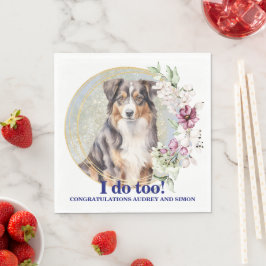 Australisk Shepherd Bröllopsservetter Med Foto Pappersservett