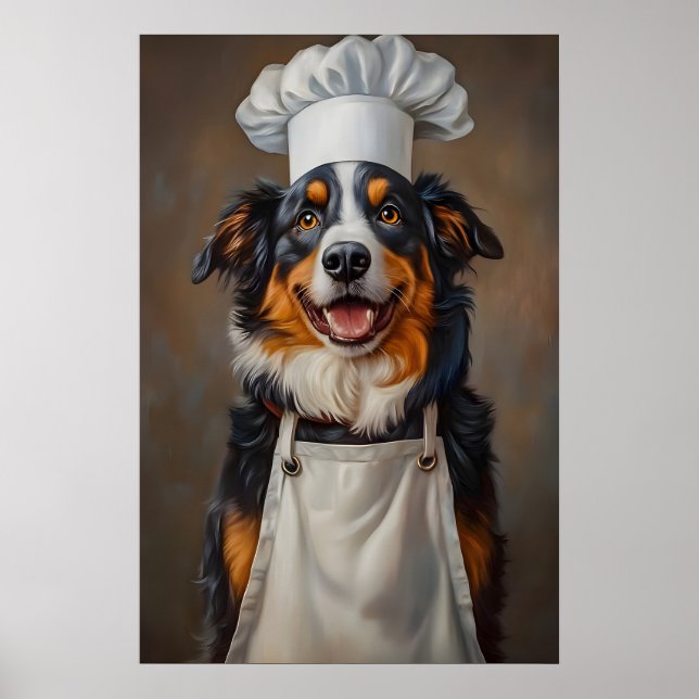 Australisk Shepherd i kockhatt Poster, Husdjur Poster (Framsidan)