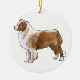 Australisk shepherd julgransprydnad keramik
