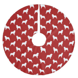 Australisk Shepherd Silhuett Mönster Julgransmatta Borstad Polyester