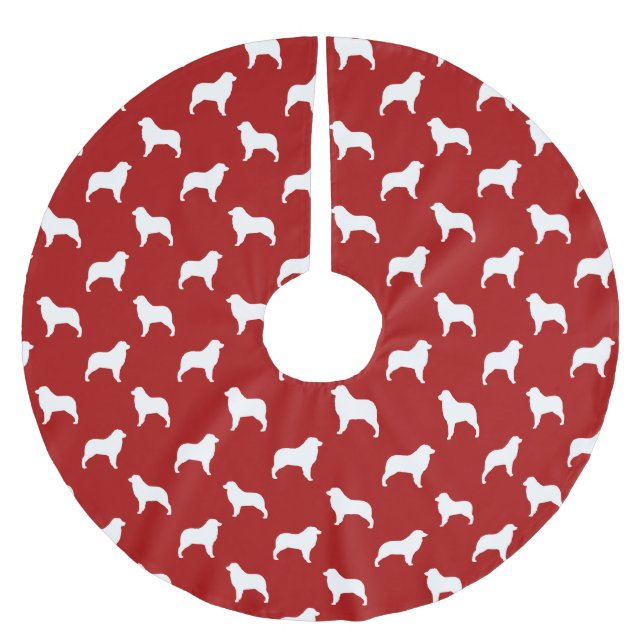 Australisk Shepherd Silhuett Mönster Julgransmatta Borstad Polyester (Framsidan)