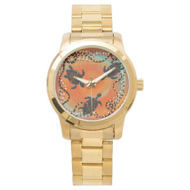 AUSTRALISK SKÖLDPADD KONST       ARMBANDSUR (Framsida)