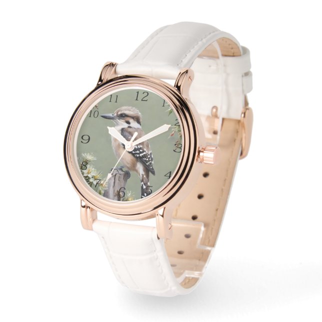 Australisk skrattfågel Kookaburra Oljemålning, Armbandsur (Vinkel)
