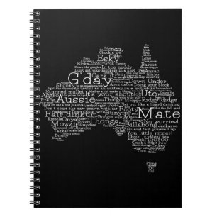 Australisk slang karta anteckningsbok med spiral