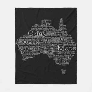 Australisk slang karta fleecefilt