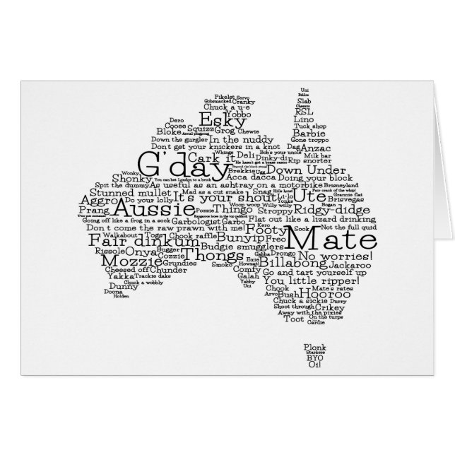 Australisk slang karta hälsningskort (Framsidan Horizontal)