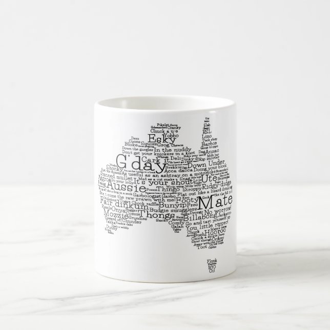 Australisk slang karta kaffemugg (Center)