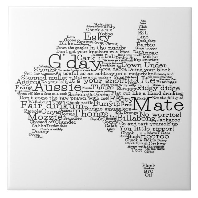 Australisk slang karta kakelplatta (Framsidan)