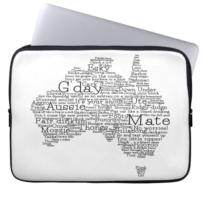 Australisk slang karta laptop sleeve (Framsidan)