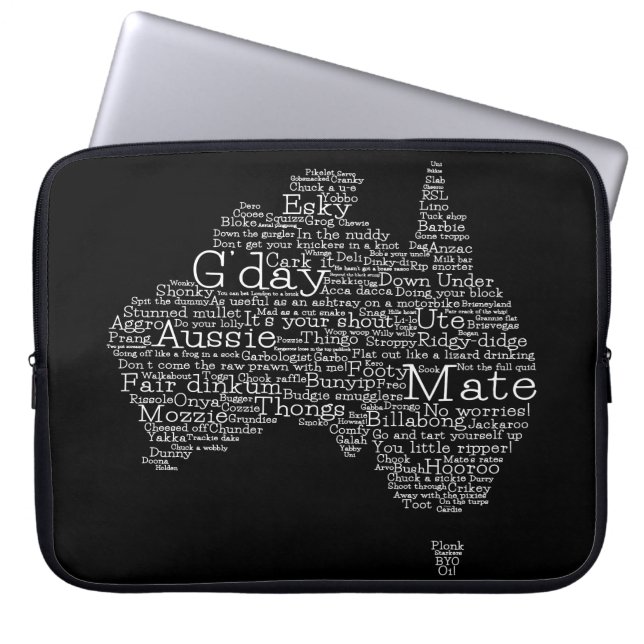 Australisk slang karta laptop sleeve (Framsidan)