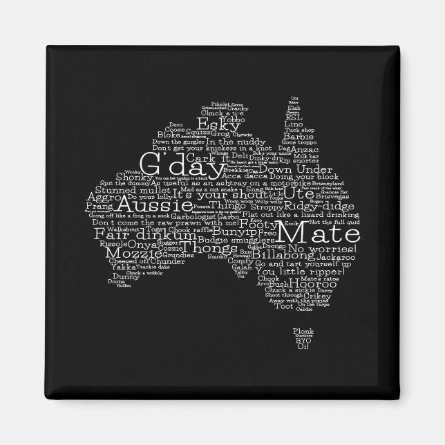 Australisk slang karta magnet (Framsidan)