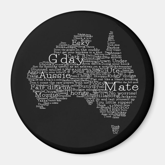Australisk slang karta magnet (Framsidan)