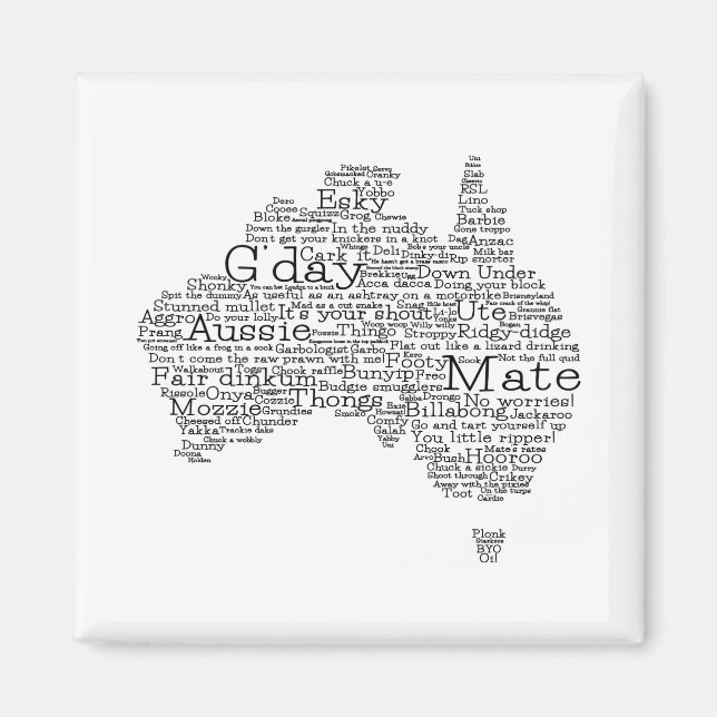 Australisk slang karta magnet (Framsidan)