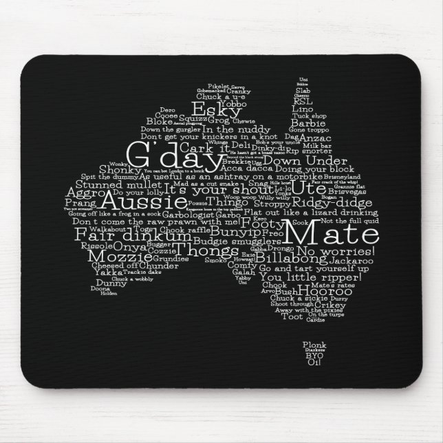 Australisk slang karta musmatta (Framsidan)