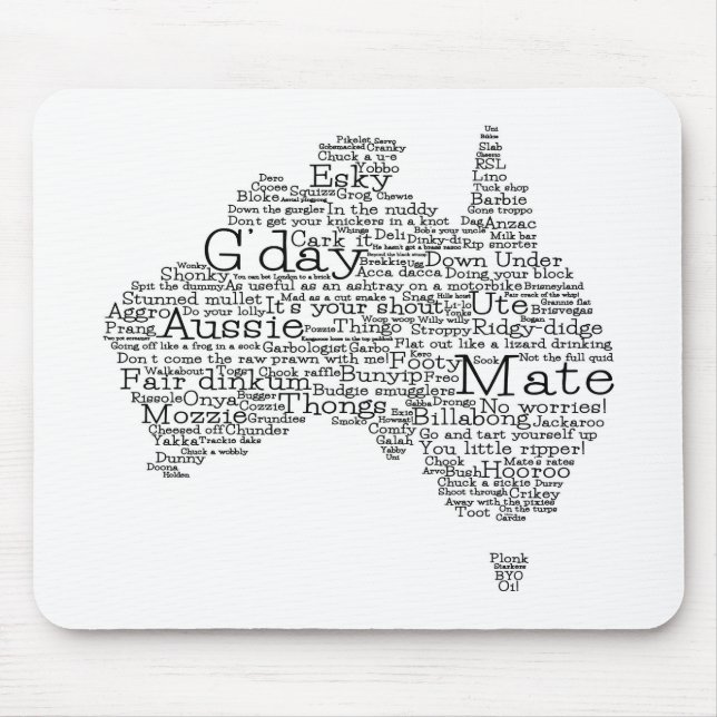 Australisk slang karta musmatta (Framsidan)