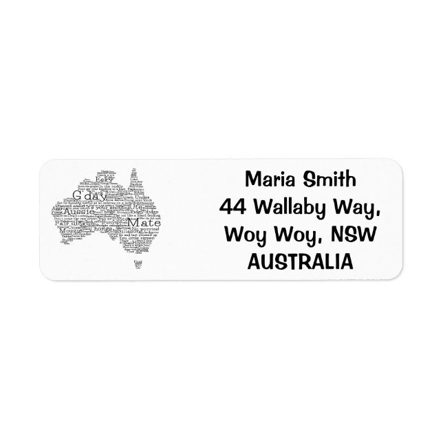 Australisk slang karta returadress etikett (Framsidan)