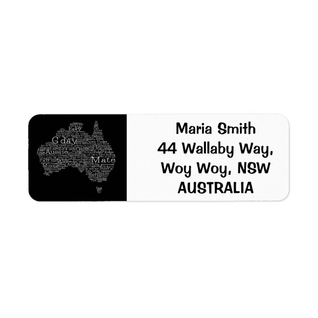 Australisk slang karta returadress etikett (Framsidan)