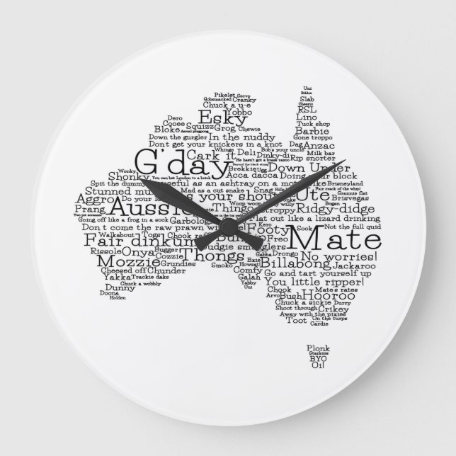 Australisk slang karta stor klocka (Framsida)