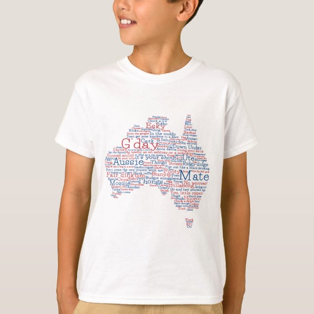 Australisk slang karta t shirt (Framsida)