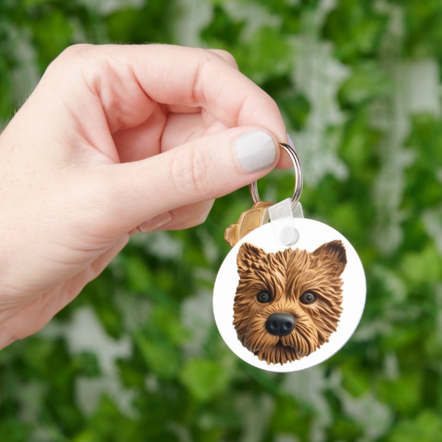 Australisk terrier hund 3D inspirerad Nyckelring (Hand)