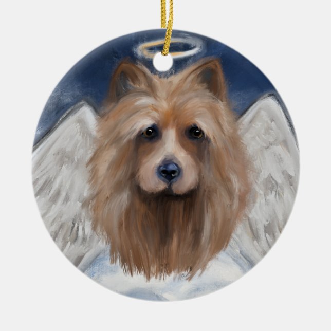 AUSTRALISK TERRIER JULGRANSPRYDNAD KERAMIK (Framsidan)