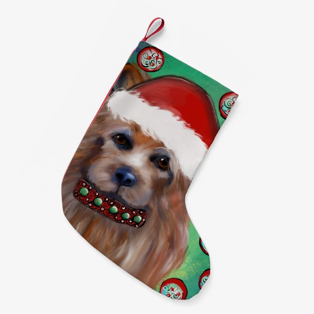 AUSTRALISK TERRIER LITEN JULSTRUMPA (Framsidan (Hängande))