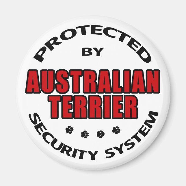 Australisk Terrier Security Magnet (Framsidan)