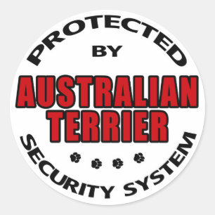 Australisk Terrier Security Runt Klistermärke