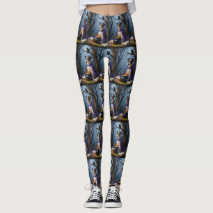Australisk terrier Whimsical Halloween-målning Leggings