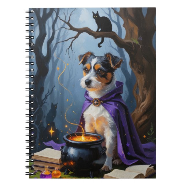 Australisk terrier - Whimsisk Halloween-målning Anteckningsbok (Framsidan)