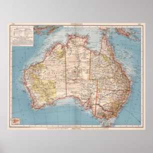 Australisk topografi Karta (1905) Poster